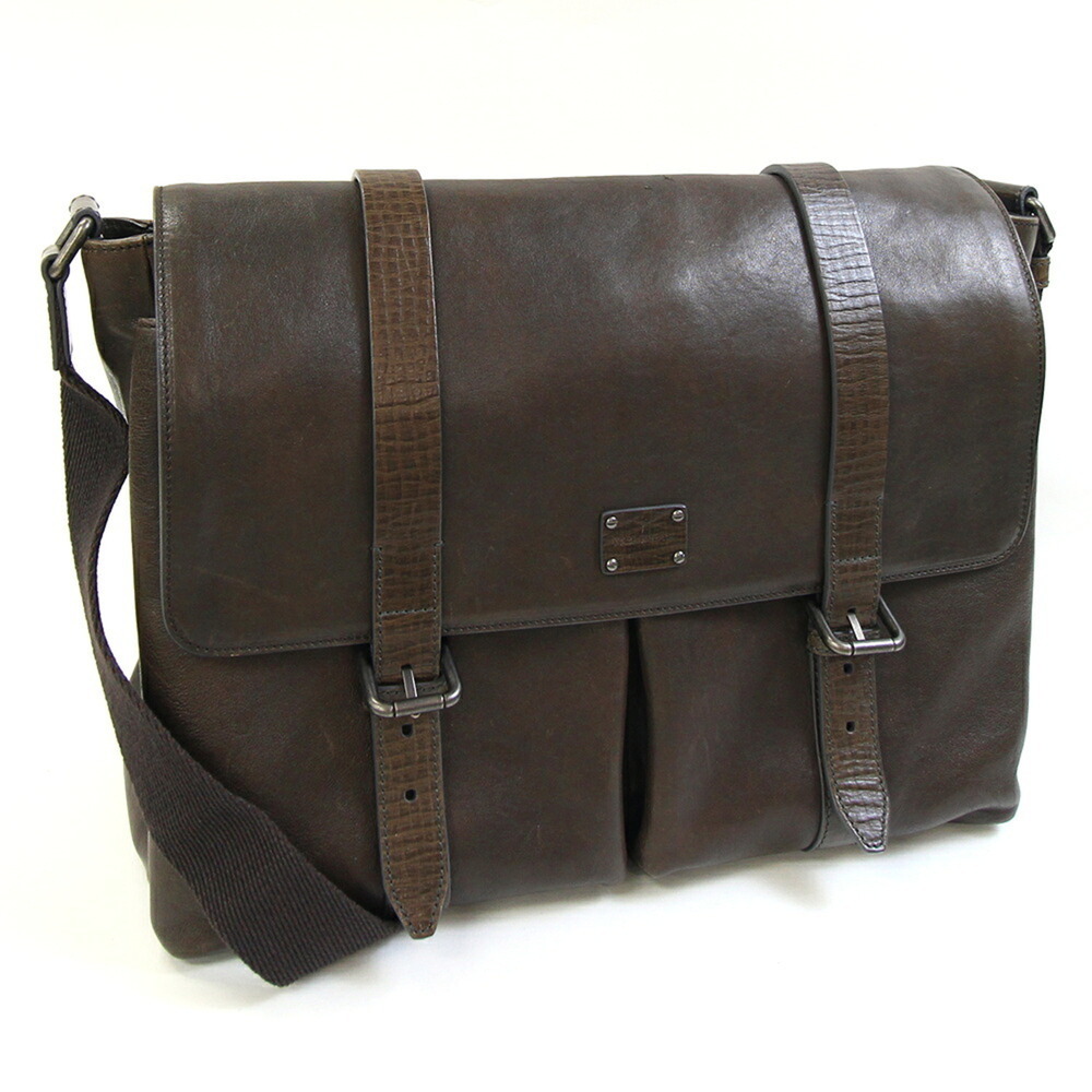 Dolce & Gabbana Shoulder Bag, Dark Brown Leather Crossbody, Men's.
